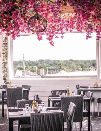 faux bougainvillea rooftop