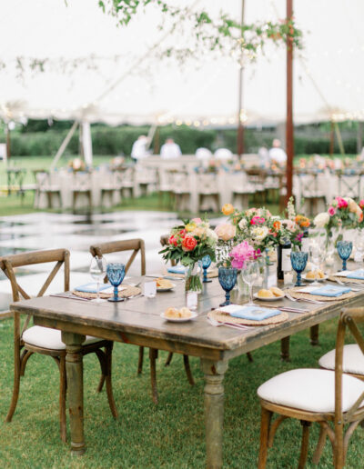 wedding tent with flowers