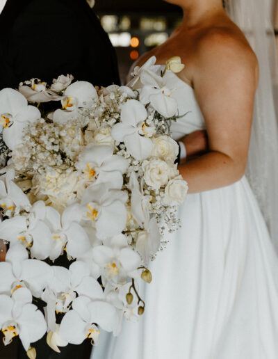 white orchid bride bouquet